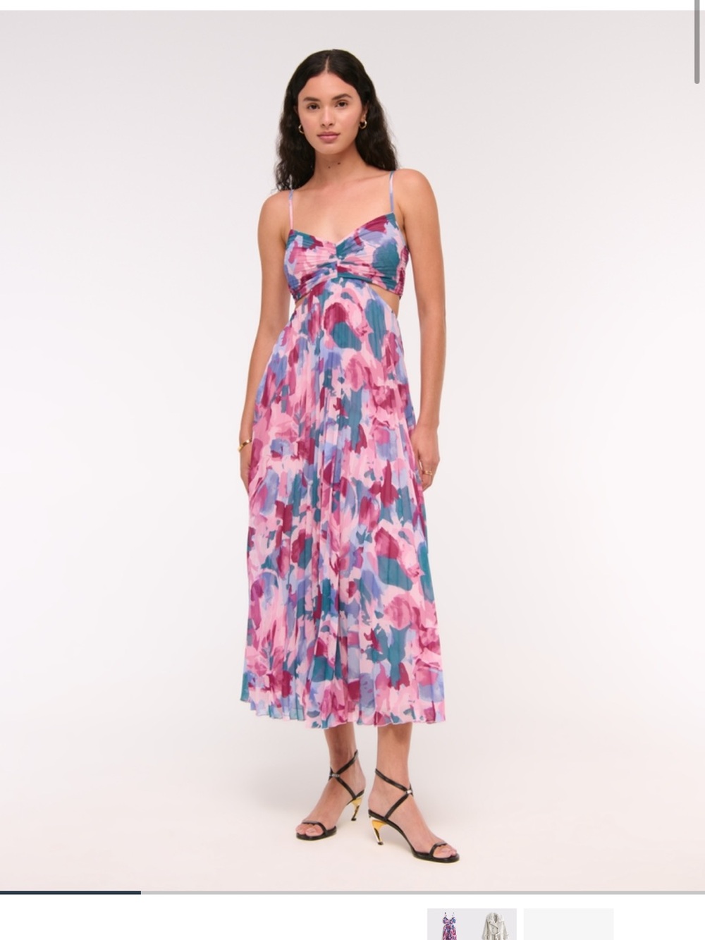 The A&F Giselle Babydoll Cutout Maxi Dress - Pink/Blue